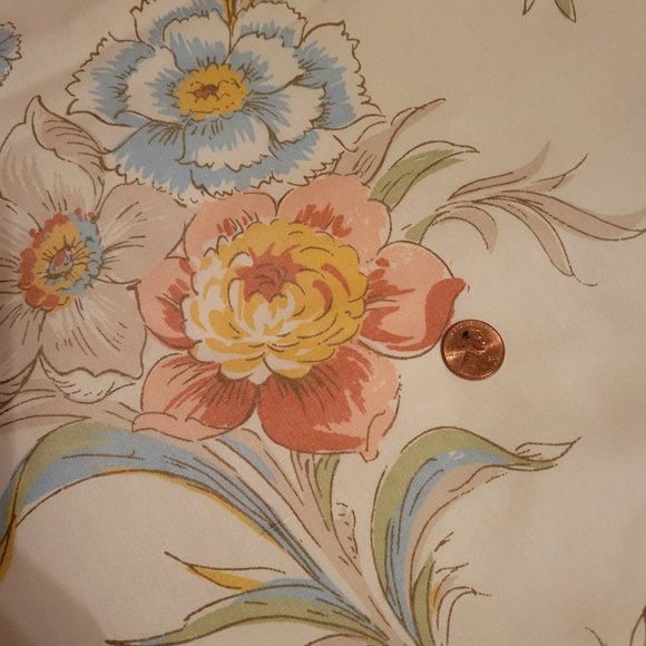 Vintage Bedding Vintage J C Penny Percale Permanent Press Floral Full Flat Sheet 2 Cases